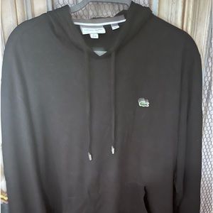 Lacoste cotton long sleeve hoodie, size xxl men’s color Black. Mens/Womens